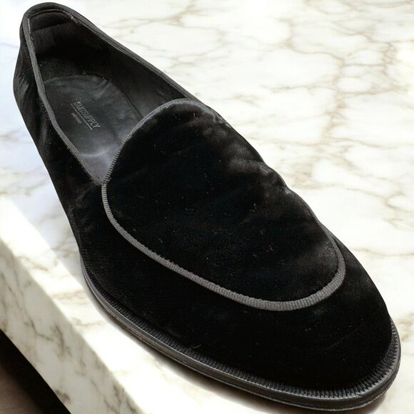 Suitsupply Black Cotton Velvet Tuxedo Slip On Loafers - Picture 3 of 13
